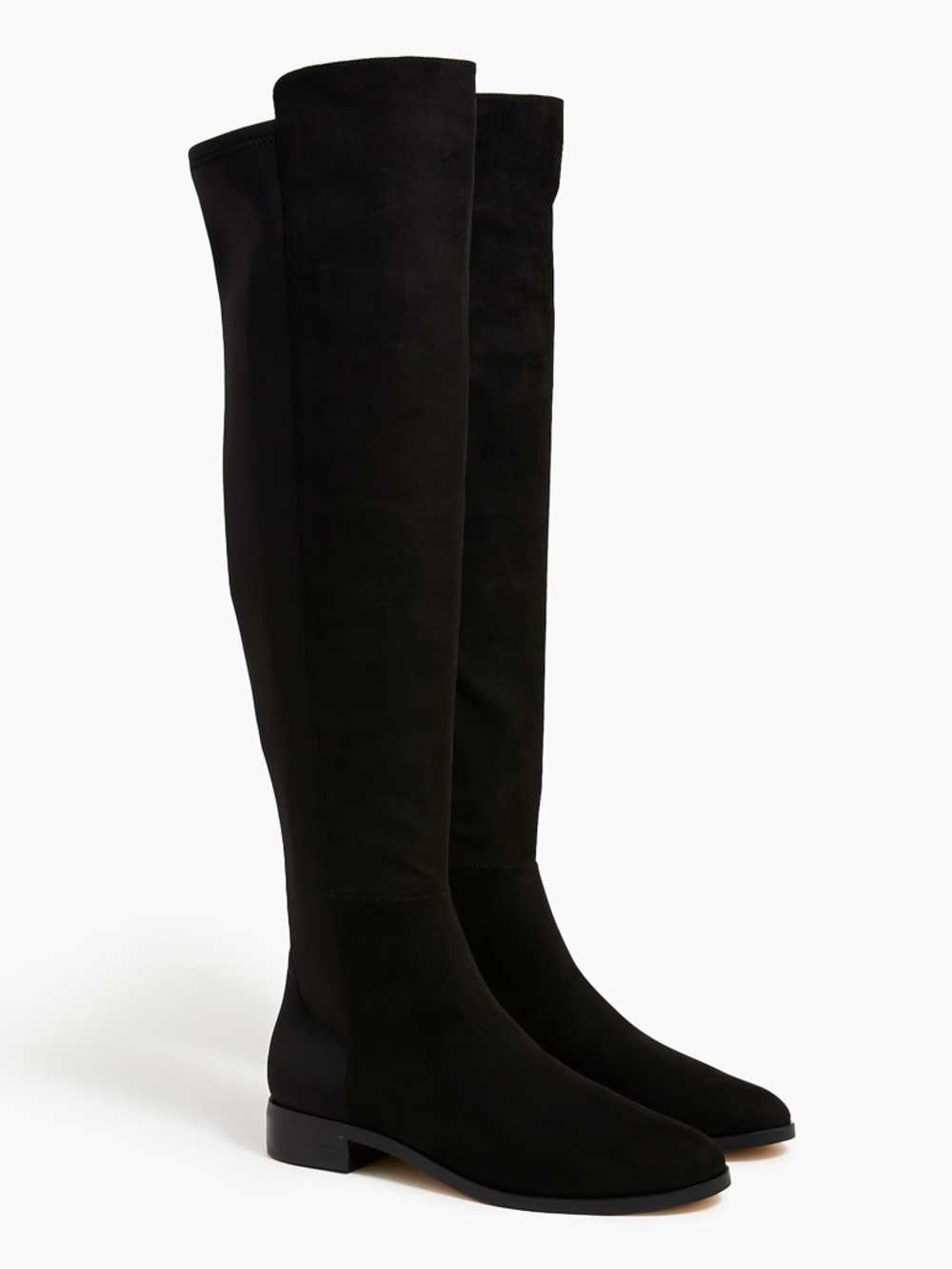 J. CREW Microsuede Knee-high boots with stretch in‎ Black Size 7 NWOB BJ269